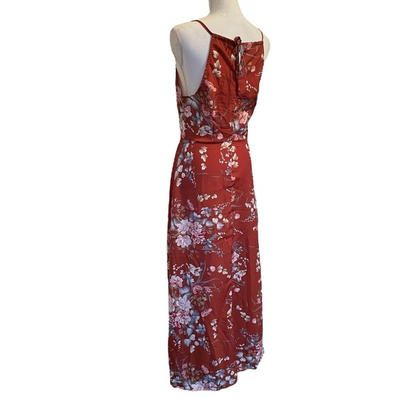 SHEIN Floral Thin Strap Orange Maxi Dress Women’s Small - Picture 6 of 14